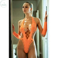 Never Lose Me Cut-out Bodystocking Orange Killer Legs Discreet Intimate Essentials.