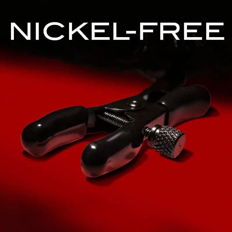 Noir Pom Adjustable Nipple Clamps - Black Furry Nipple Clamps Blush Novelties Discreet Intimate Essentials.