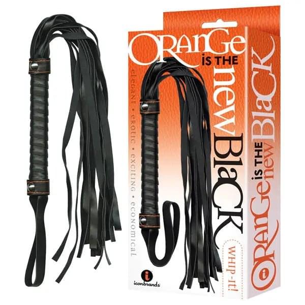 Orange Is The New Black - Whip-it! - Black Flogger Whip Icon Brands Discreet Intimate Essentials.
