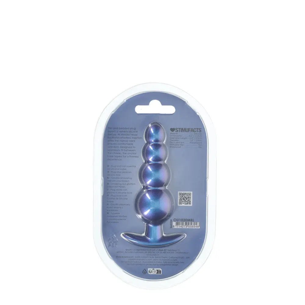 Shop affordable quality OUCH! Beaded Anal Plug - Metallic - Metallic 11.7 cm Butt Plug - Discreet Intimate Essentials - ANAL TOYS - Shots Toys