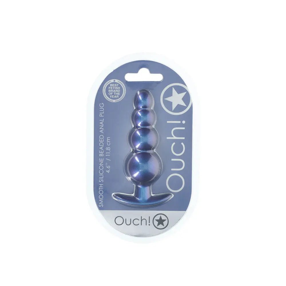 Shop affordable quality OUCH! Beaded Anal Plug - Metallic - Metallic 11.7 cm Butt Plug - Discreet Intimate Essentials - ANAL TOYS - Shots Toys