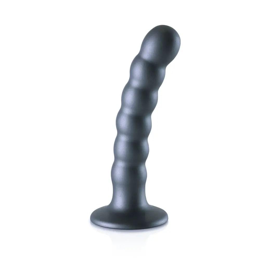 OUCH! Beaded Silicone G-Spot Dildo - 5'' / 13cm - Gunmetal 13 cm Dildo Shots Toys Discreet Intimate Essentials.