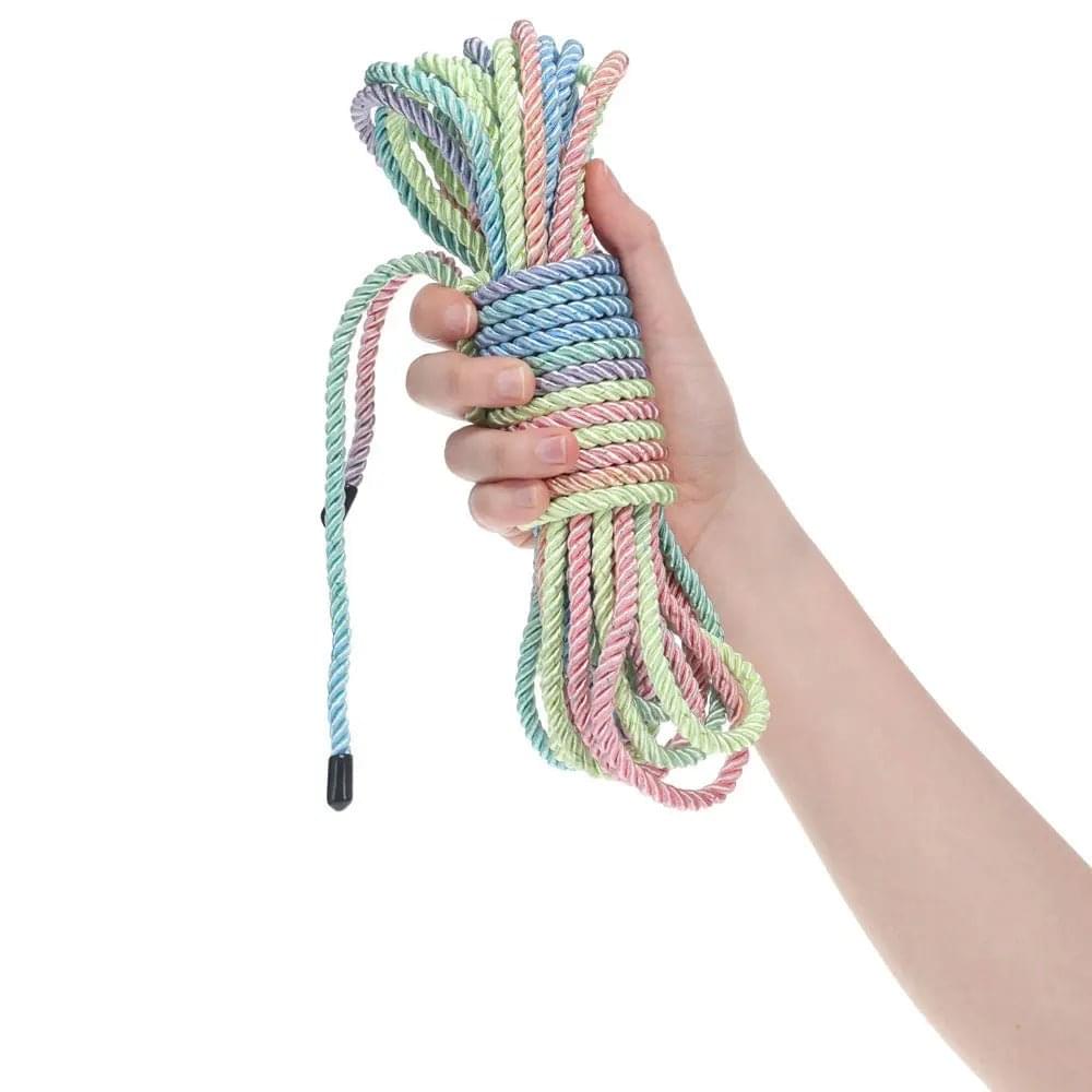 OUCH! Bondage Rope - 10 M - Multicolour 1 - Multicoloured Nylon Bondage Rope - 10 metre Length Shots Toys Discreet Intimate Essentials.