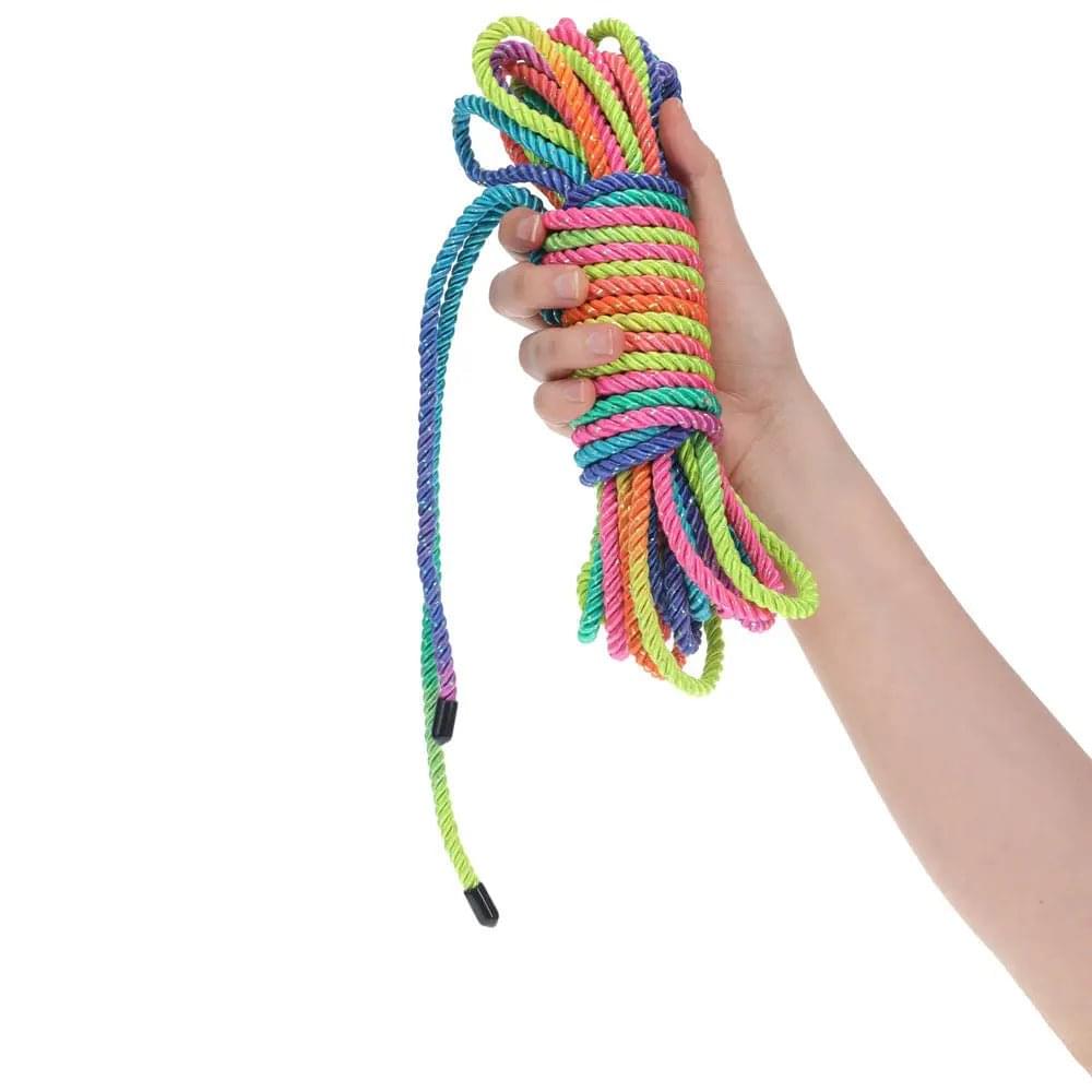 OUCH! Bondage Rope - 10 M - Multicolour 2 - Multicoloured Nylon Bondage Rope - 10 metre Length Shots Toys Discreet Intimate Essentials.