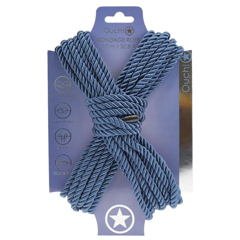 OUCH! Bondage Rope - 10 M - Navy  - Navy  Nylon Bondage Rope - 10 metre Length Shots Toys Discreet Intimate Essentials.