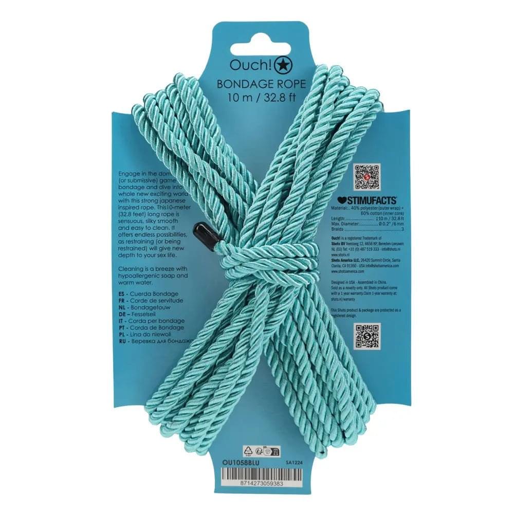 OUCH! Bondage Rope - 10 M -  -  Nylon Bondage Rope - 10 metre Length Shots Toys Discreet Intimate Essentials.