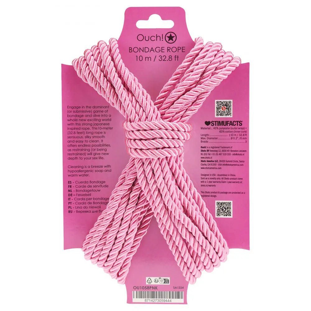 Shop affordable quality OUCH! Bondage Rope - 10 M - Nylon Bondage Rope - 10 metre Length - Discreet Intimate Essentials - BONDAGE-TOYS - Shots Toys