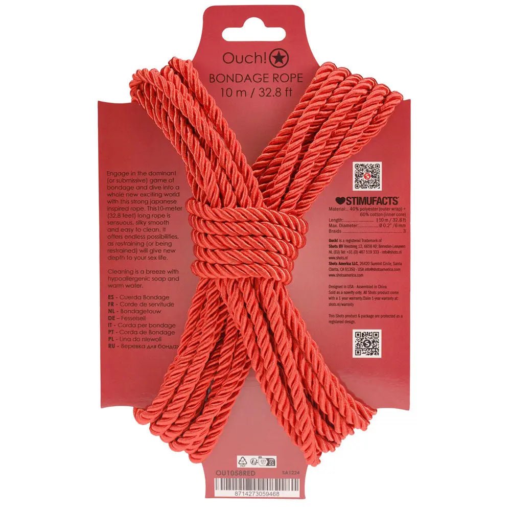 Shop affordable quality OUCH! Bondage Rope - 10 M - Nylon Bondage Rope - 10 metre Length - Discreet Intimate Essentials - BONDAGE-TOYS - Shots Toys