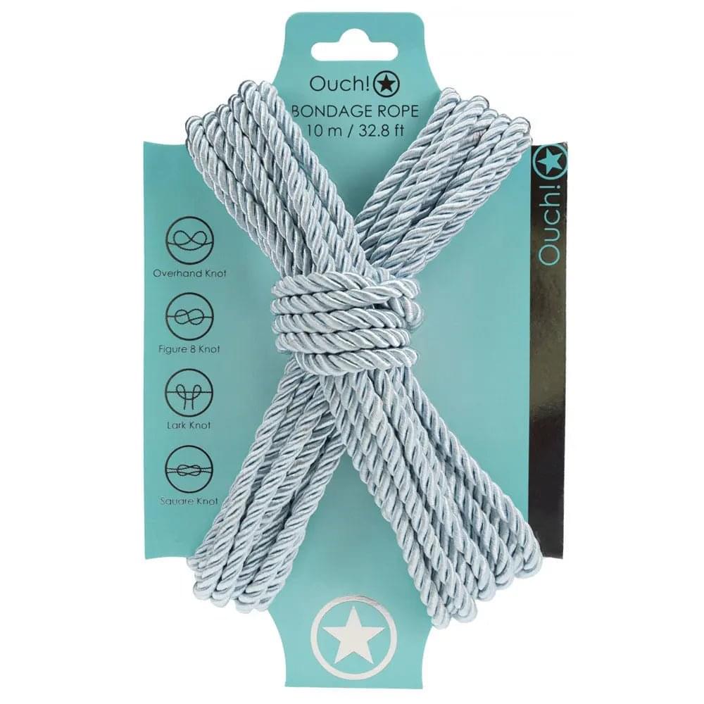 OUCH! Bondage Rope - 10 M - Powder  - Powder  Nylon Bondage Rope - 10 metre Length Shots Toys Discreet Intimate Essentials.