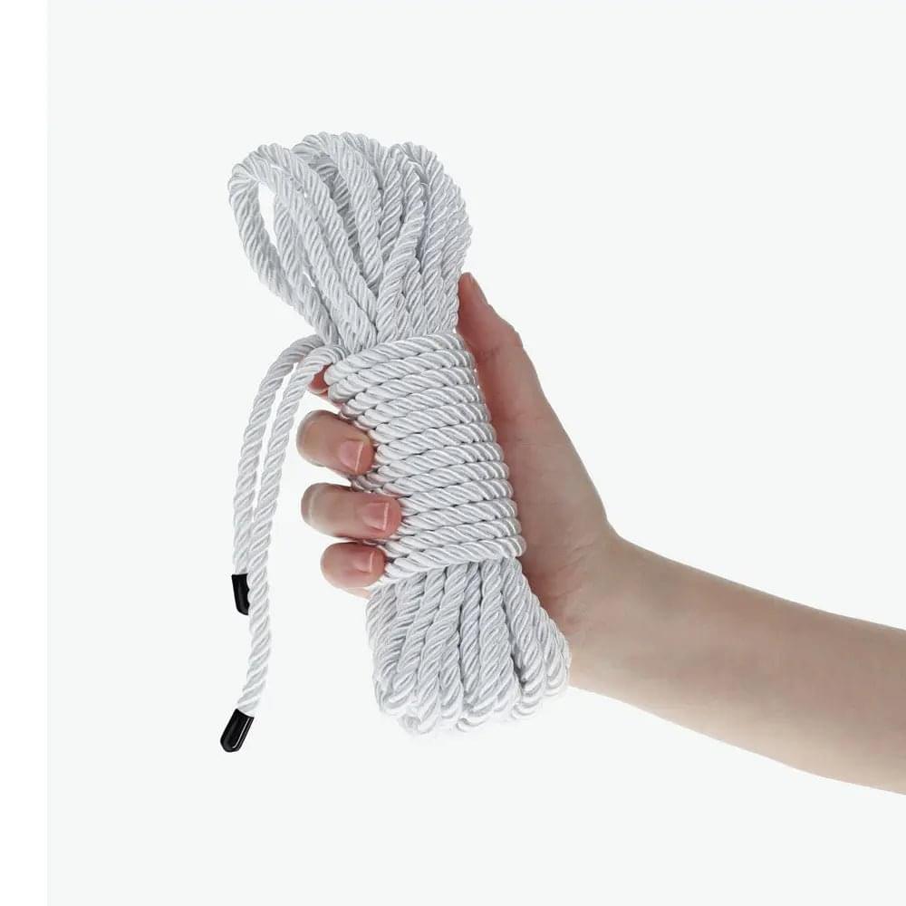 OUCH! Bondage Rope - 10 M - Silver - Silver Nylon Bondage Rope - 10 metre Length Shots Toys Discreet Intimate Essentials.