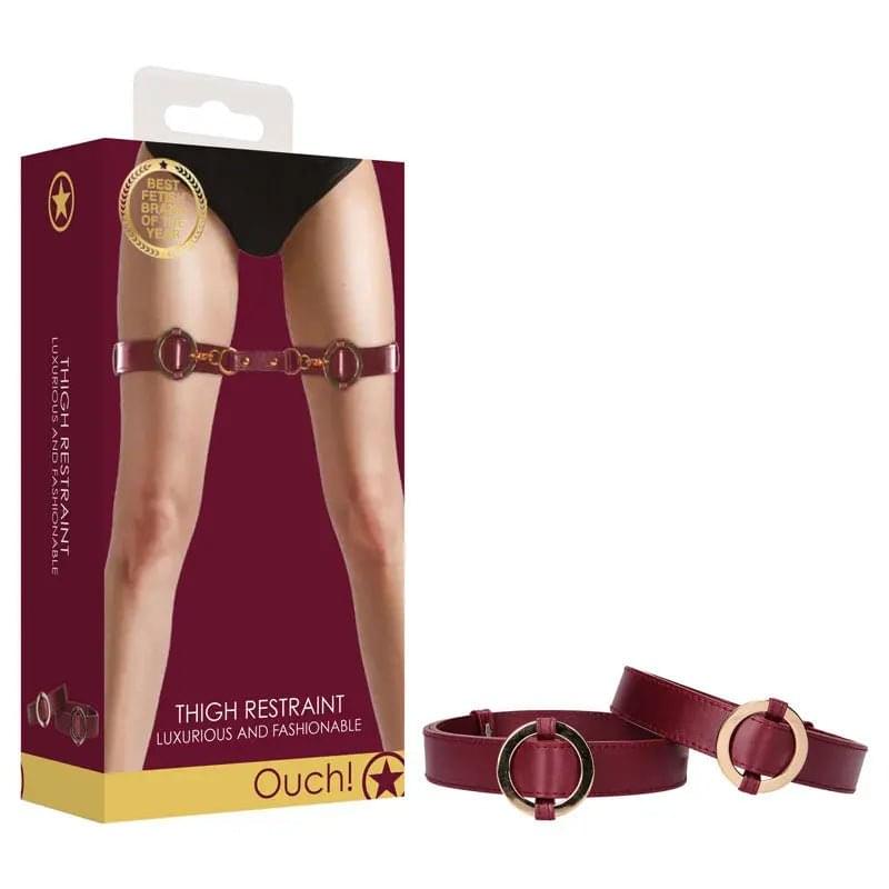 OUCH! Halo - Thigh Cuffs - Burgundy Leg Restraints Shots Toys Discreet Intimate Essentials.