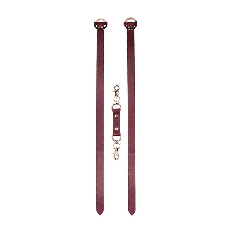 Shop affordable quality OUCH! Halo - Thigh Cuffs - Burgundy Leg Restraints - Discreet Intimate Essentials - BONDAGE-TOYS - Shots Toys