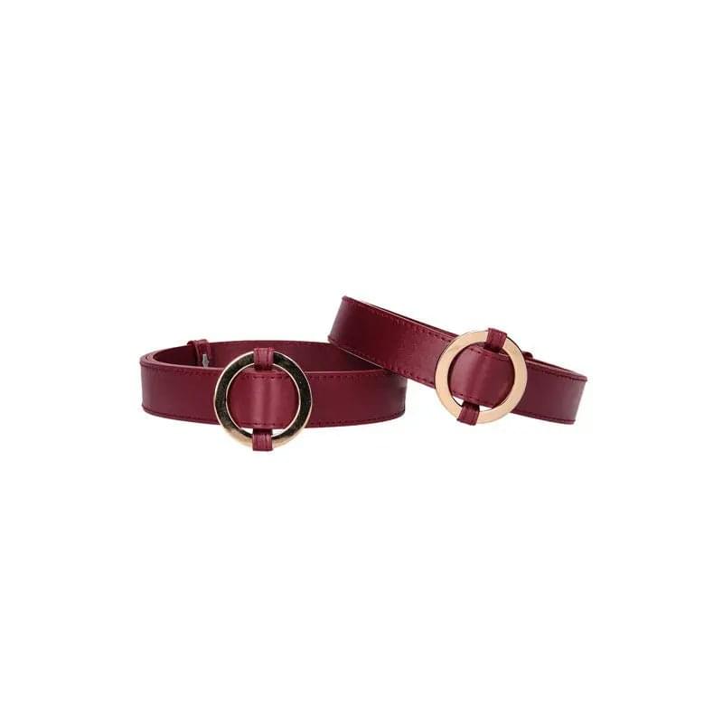 OUCH! Halo - Thigh Cuffs - Burgundy Leg Restraints Shots Toys Discreet Intimate Essentials.