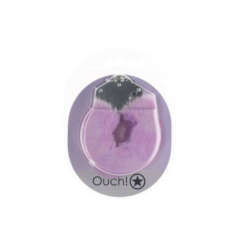 OUCH! Heavy-Duty Fluffy Cuffs - Lavender - Lavender Fluffy Restraints Shots Toys Discreet Intimate Essentials.