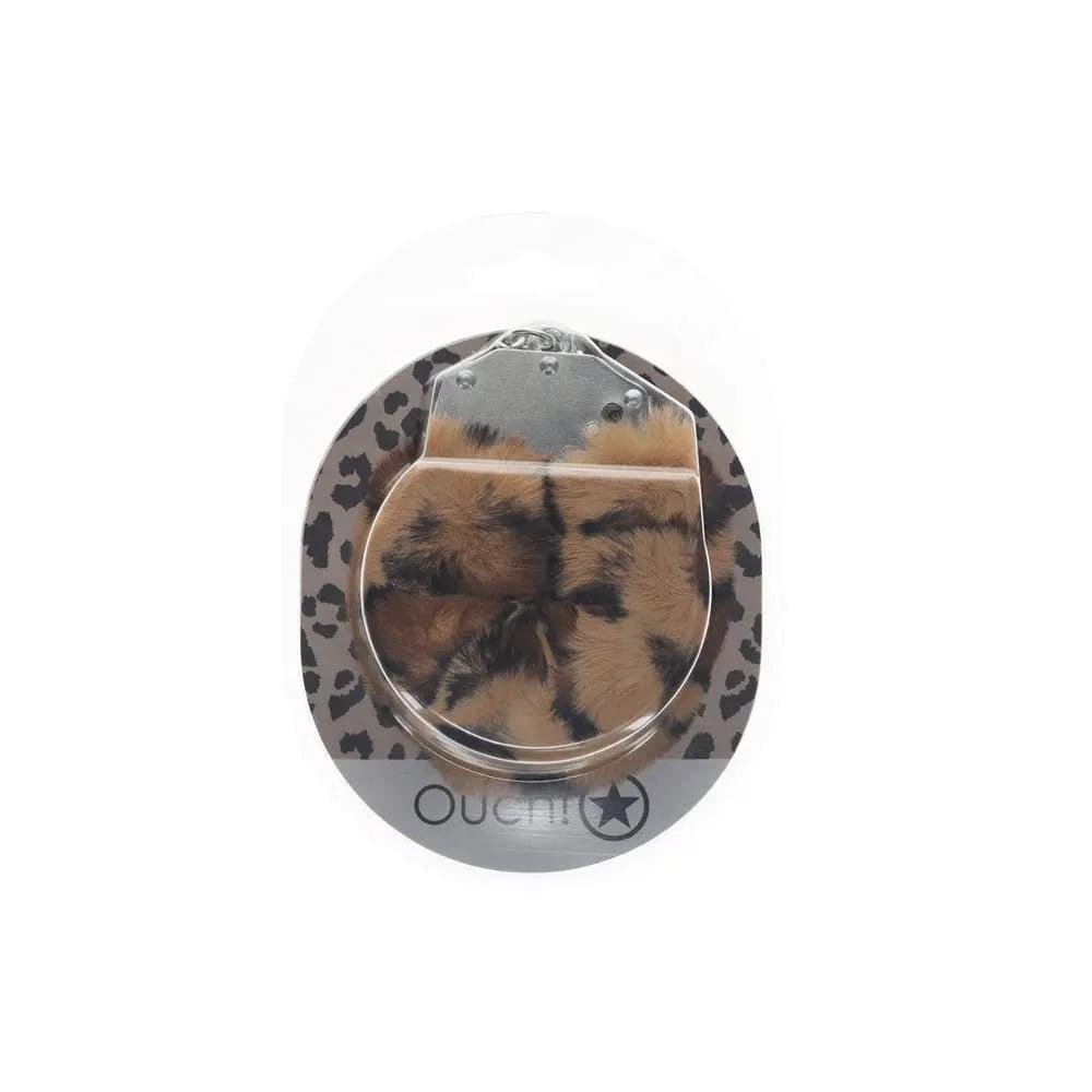 OUCH! Heavy-Duty Fluffy Cuffs - Leopard - Leopard Fluffy Restraints Shots Toys Discreet Intimate Essentials.