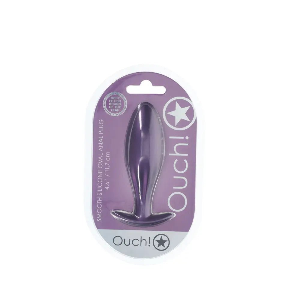 Shop affordable quality OUCH! Oval Anal Plug - Metallic - Metallic 11.7 cm Butt Plug - Discreet Intimate Essentials - ANAL TOYS - Shots Toys