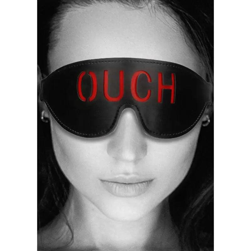 OUCH!  & White Bonded Leather Eye-Mask ''Ouch'' -  Eye Restraint Shots Toys Discreet Intimate Essentials.