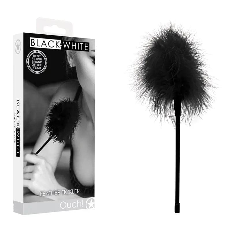 OUCH!  & White Feather Tickler -  Feather Crop Shots Toys Discreet Intimate Essentials.