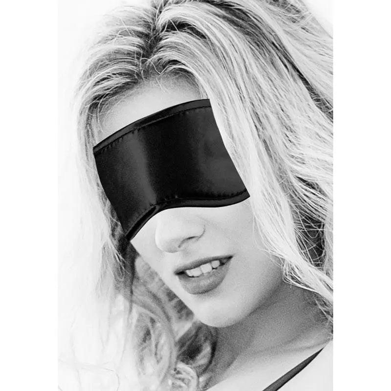 OUCH!  & White Satin Eye-Mask -  Eye Restraint Shots Toys Discreet Intimate Essentials.