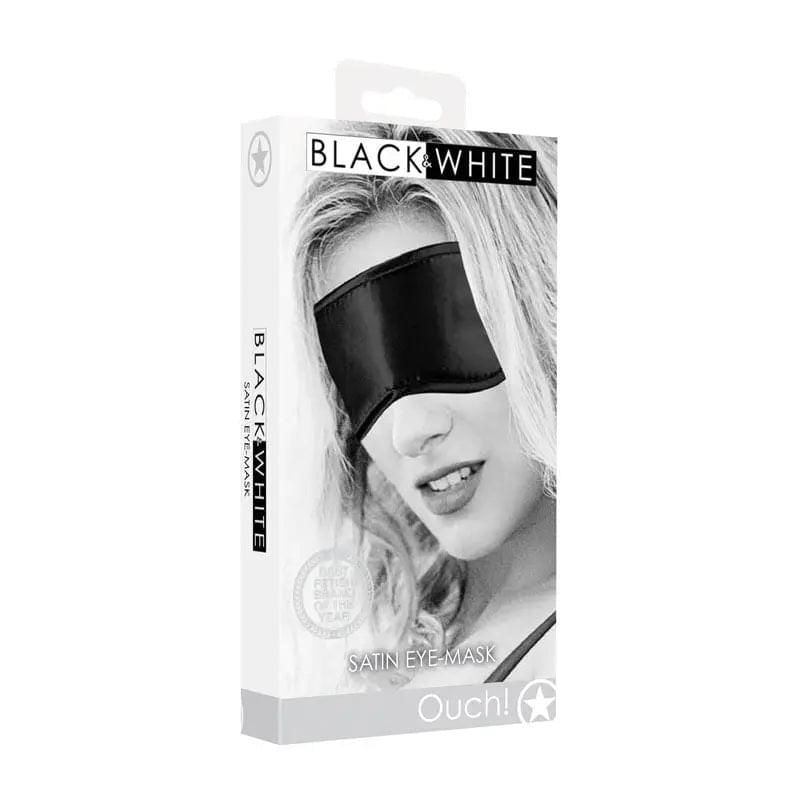 OUCH!  & White Satin Eye-Mask -  Eye Restraint Shots Toys Discreet Intimate Essentials.