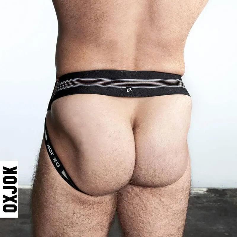 Oxballs Slingjock Upthrust Slider-Strap Jock Black Iron OxBalls Discreet Intimate Essentials.