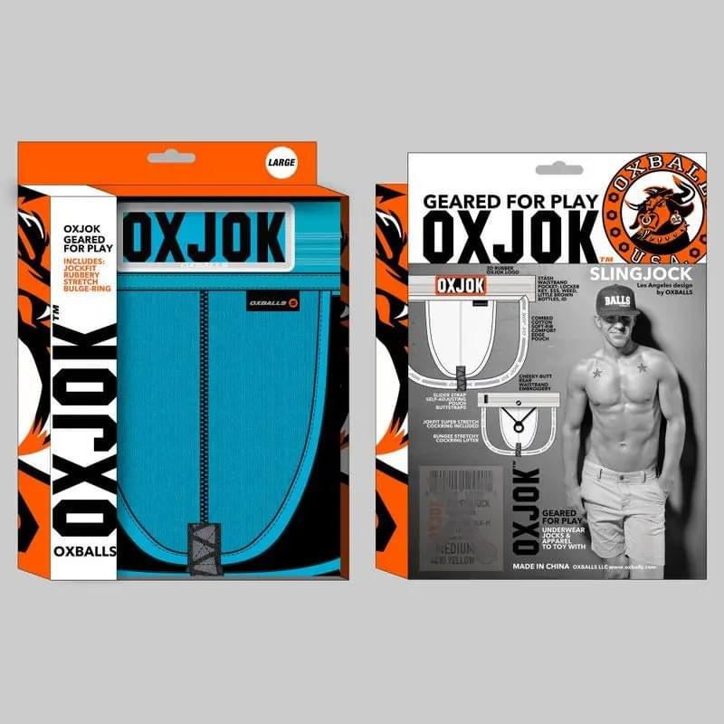 Oxballs Slingjock Upthrust Slider-Strap Jock Pool Blue OxBalls Discreet Intimate Essentials.