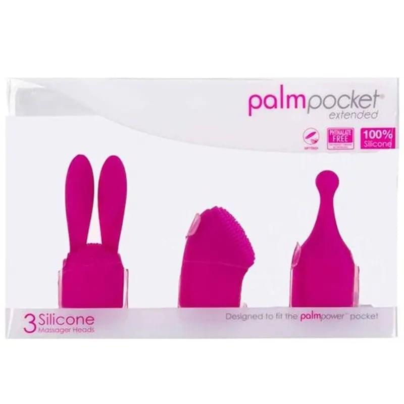 PalmPower Pocket Extended Silicone Massage Heads 3 Pc Set PalmPower Discreet Intimate Essentials.