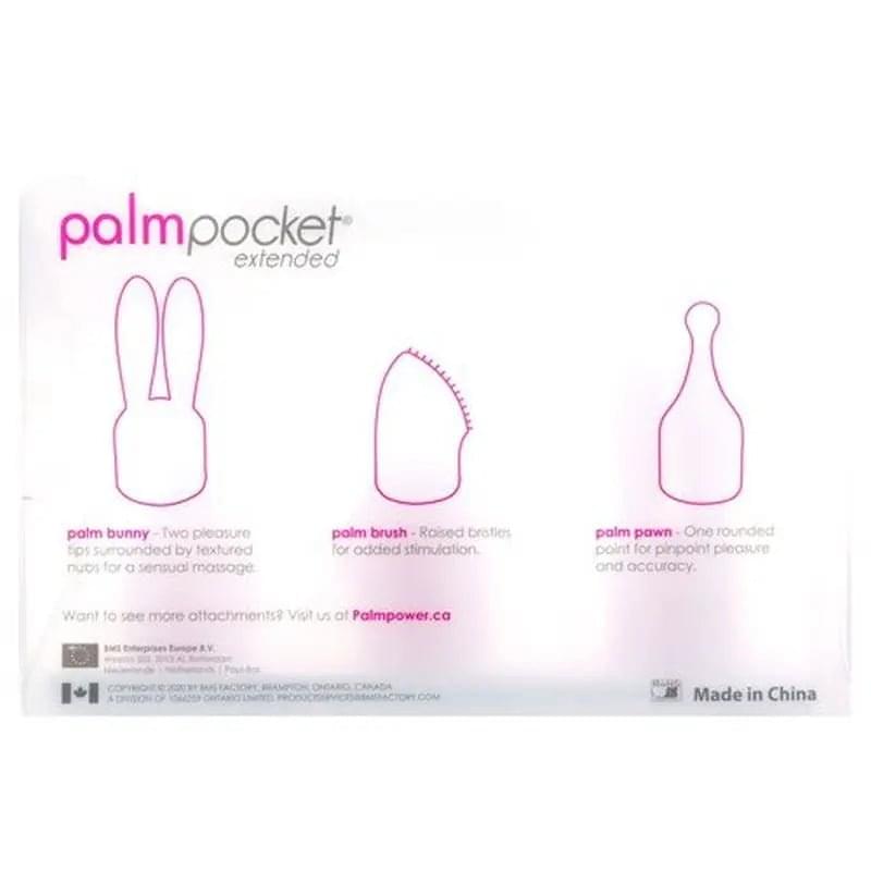 PalmPower Pocket Extended Silicone Massage Heads 3 Pc Set PalmPower Discreet Intimate Essentials.