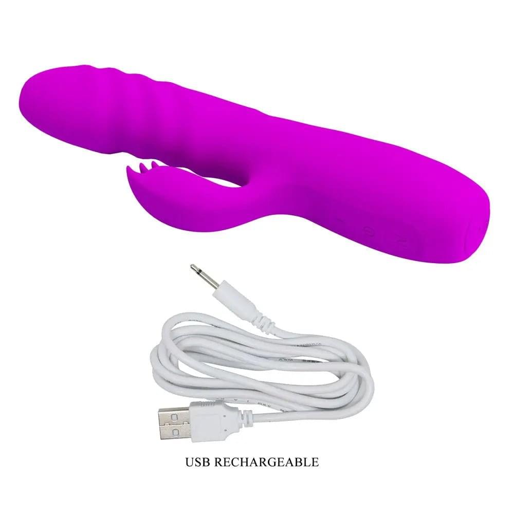 Party Up BOB Thrusting Vibe -  -  25 cm USB Rechargeable Thrusting Rabbit Vibrator Party Up Discreet Intimate Essentials.