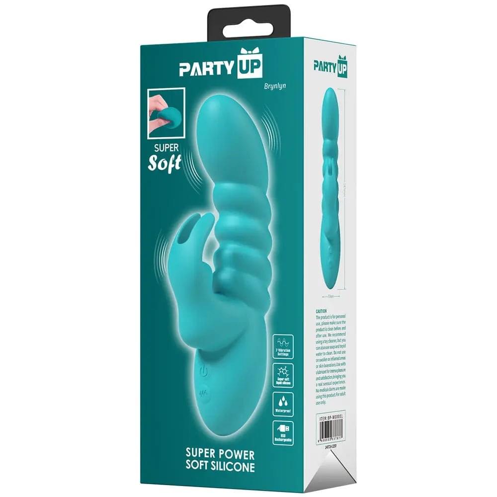Party Up BRYNLYN - Teal - Teal 18.2 cm USB Rechargeable Rabbit Vibrator Party Up Discreet Intimate Essentials.