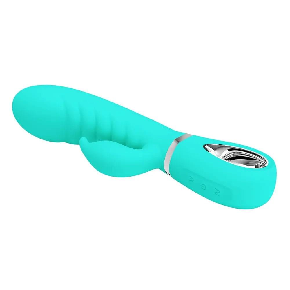 Party Up EDWARD Rabbit Vibe - Teal - Teal 20 cm USB Rechargeable Rabbit Vibrator Party Up Discreet Intimate Essentials.