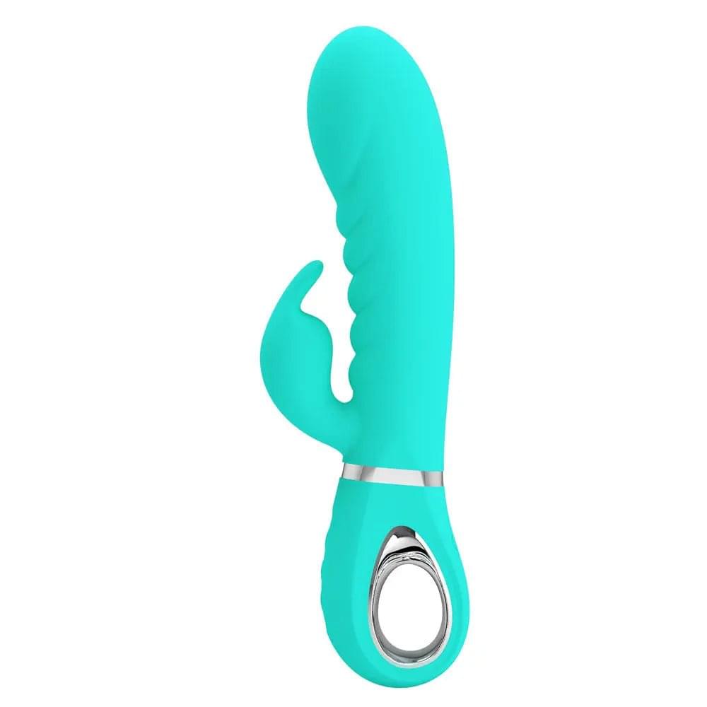 Party Up EDWARD Rabbit Vibe - Teal - Teal 20 cm USB Rechargeable Rabbit Vibrator Party Up Discreet Intimate Essentials.