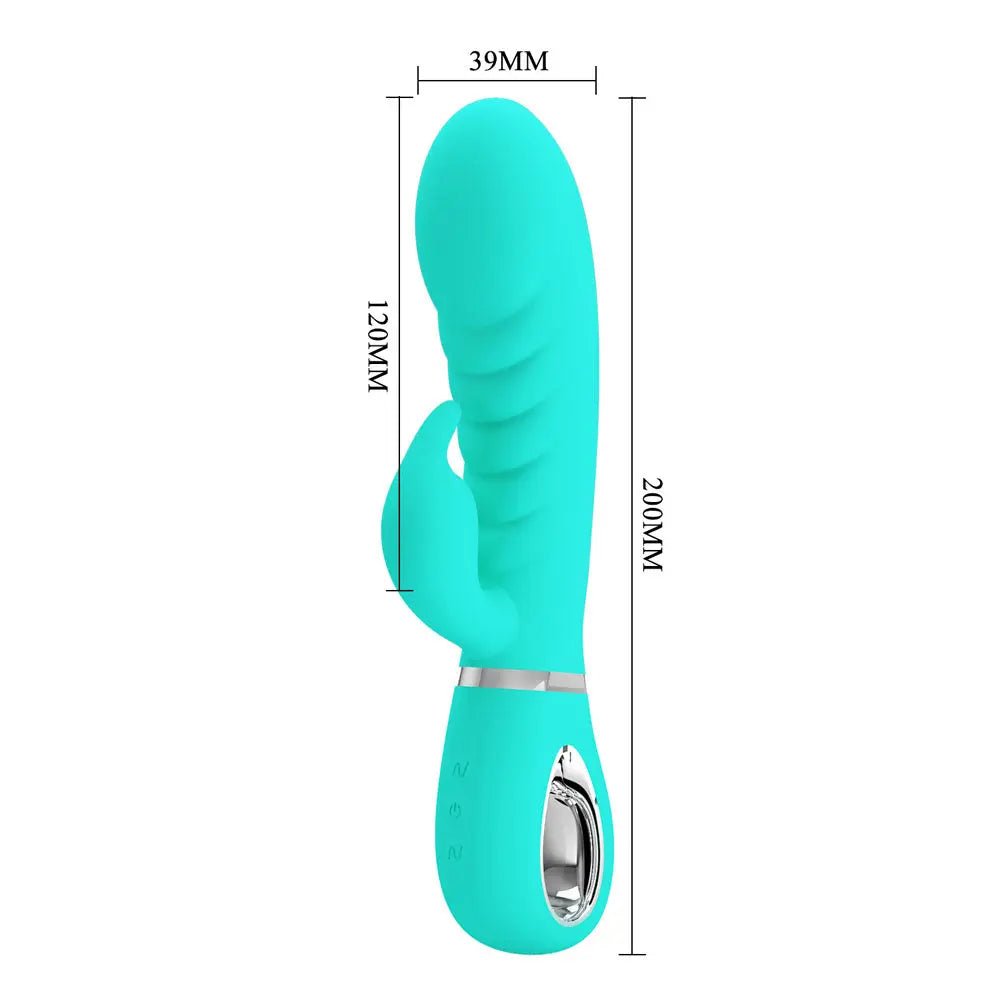 Shop affordable quality Party Up EDWARD Rabbit Vibe - Teal - Teal 20 cm USB Rechargeable Rabbit Vibrator - Discreet Intimate Essentials - VIBRATORS - Party Up