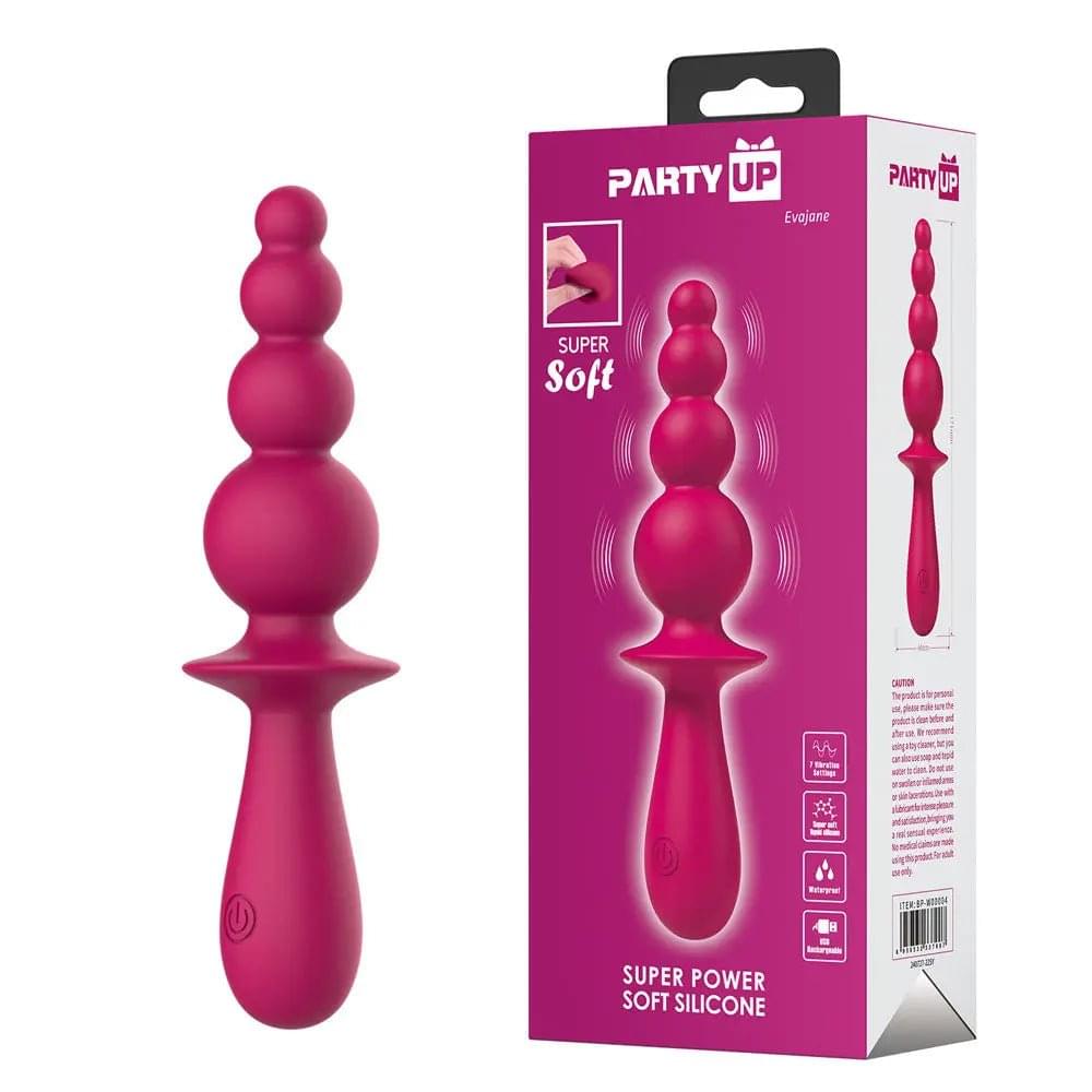 Party Up EVAJANE -  -  17.1 cm USB Rechargeable Beaded Vibrator Party Up Discreet Intimate Essentials.