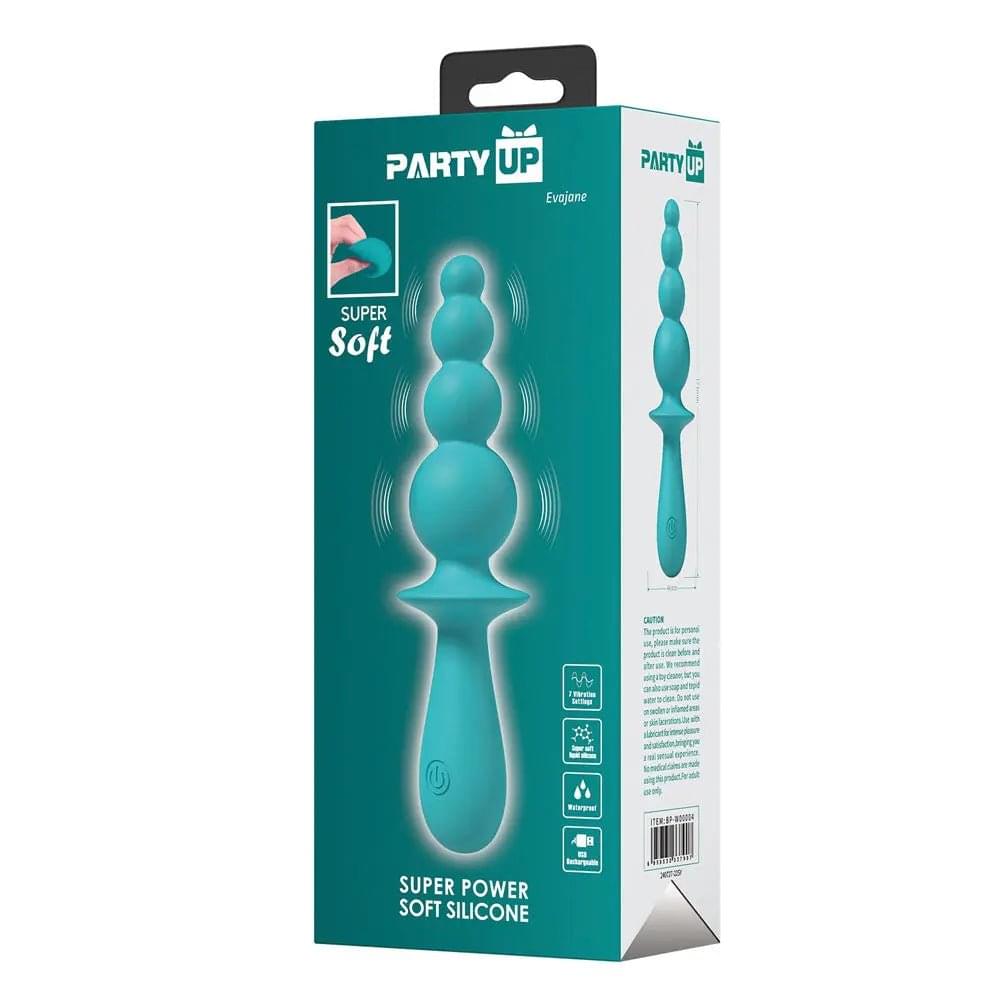 Party Up EVAJANE - Teal - Teal 17.1 cm USB Rechargeable Beaded Vibrator Party Up Discreet Intimate Essentials.