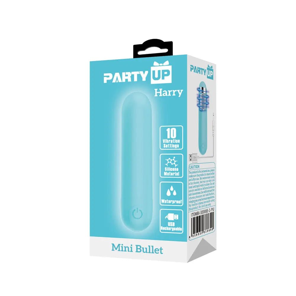 Shop affordable quality Party Up HARRY Mini Bullet - Teal - Teal 8 cm USB Rechargeable Bullet - Discreet Intimate Essentials - BULLETS & EGGS - Party Up