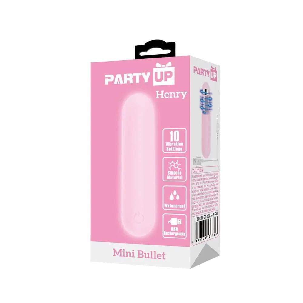 Party Up HENRY Mini Bullet -  -  8 cm USB Rechargeable Bullet Party Up Discreet Intimate Essentials.