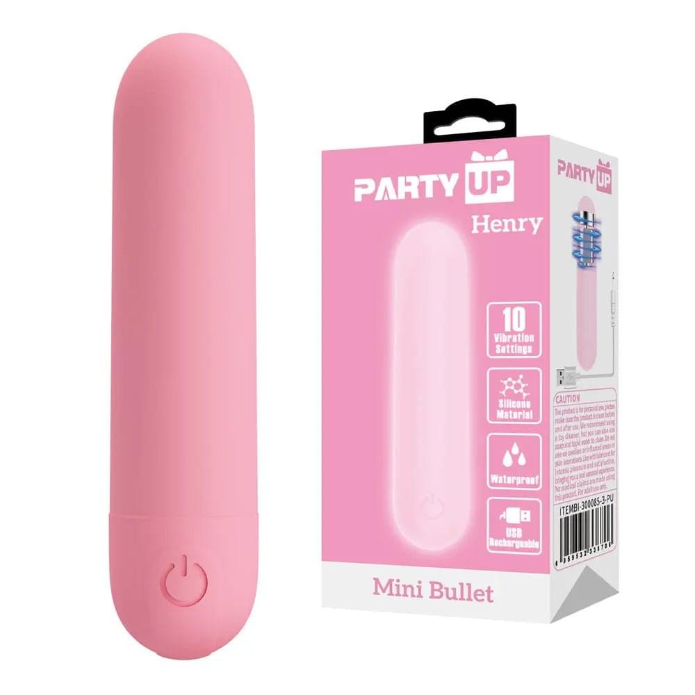 Party Up HENRY Mini Bullet -  -  8 cm USB Rechargeable Bullet Party Up Discreet Intimate Essentials.