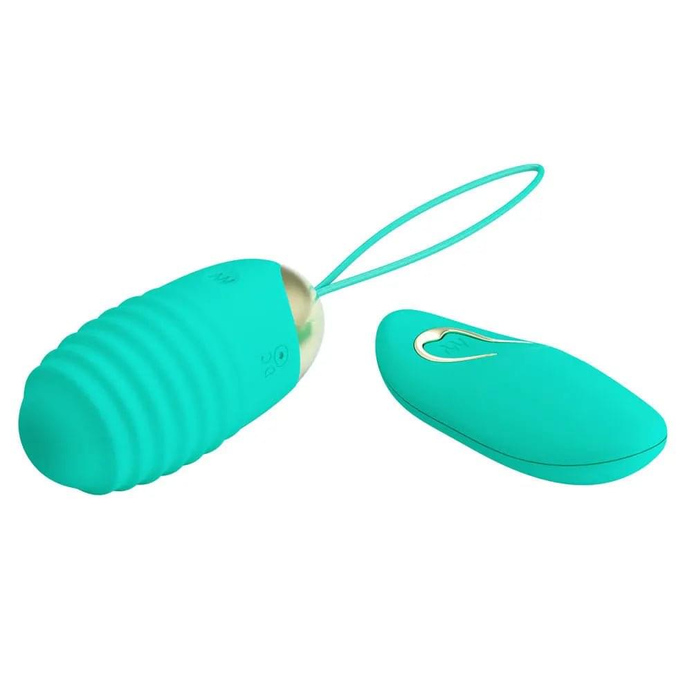Party Up IAN Remote Egg - Teal - Teal USB Rechargeable Vibrating Egg with Wireless Remote Party Up Discreet Intimate Essentials.