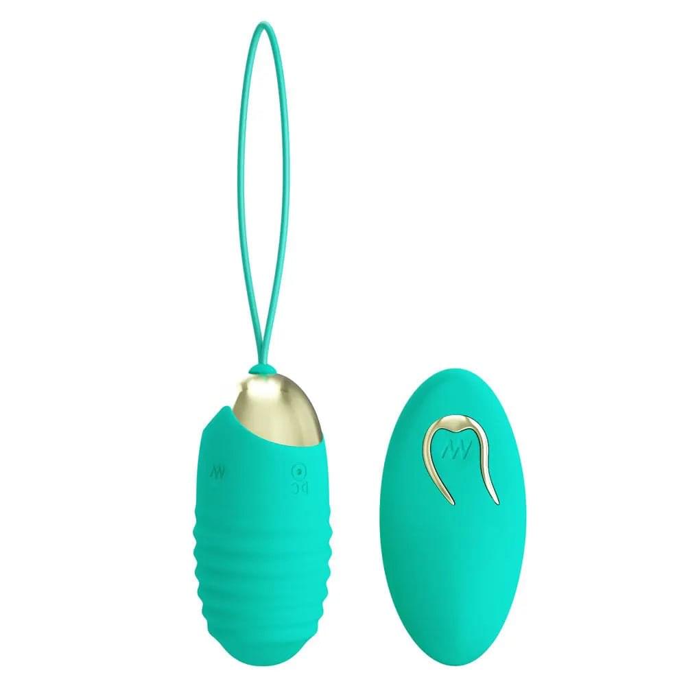 Party Up IAN Remote Egg - Teal - Teal USB Rechargeable Vibrating Egg with Wireless Remote Party Up Discreet Intimate Essentials.