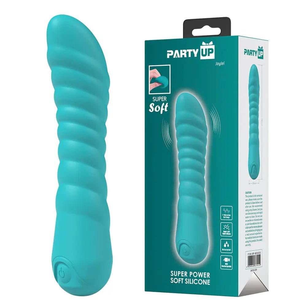 Party Up JAYLEI - Teal - Teal 14.6 cm USB Rechargeable Vibrator Party Up Discreet Intimate Essentials.