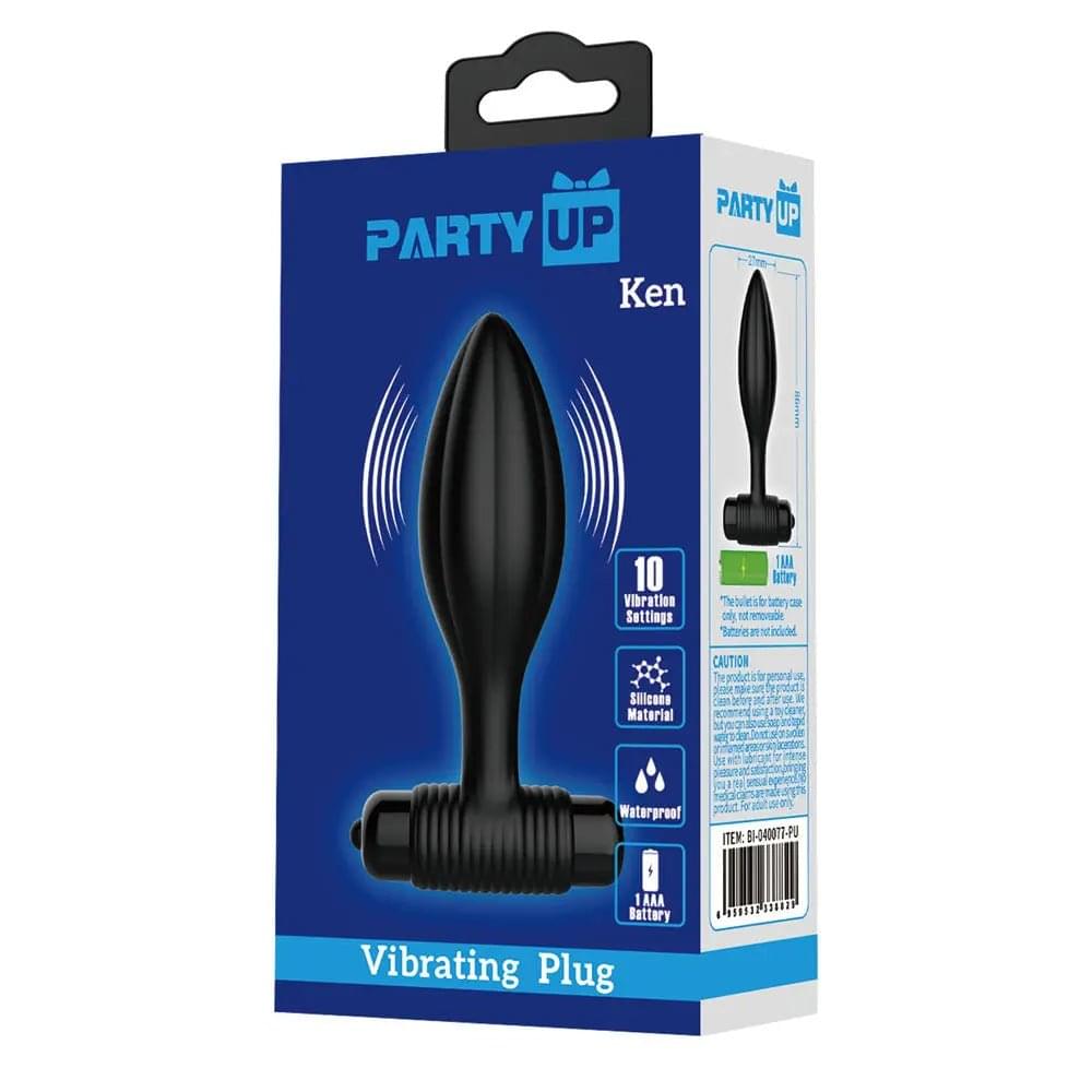 Party Up KEN Vibrating Butt Plug -  8.6 cm Vibrating Butt Plug Party Up Discreet Intimate Essentials.