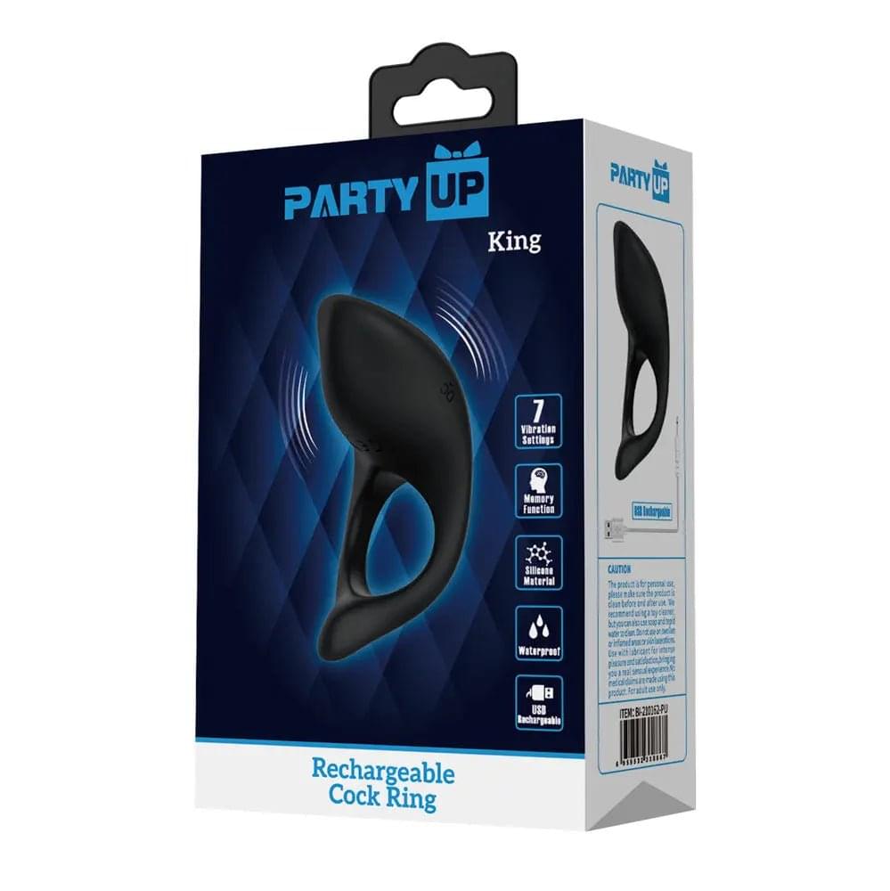 Party Up KING Rechargeable Cock Ring -  USB Rechargeable Cock Ring Party Up Discreet Intimate Essentials.