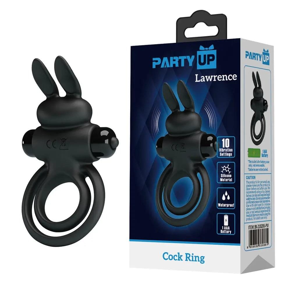 Party Up LAWRENCE Vibrating Cock Ring -  Vibrating Cock & Balls Ring Party Up Discreet Intimate Essentials.