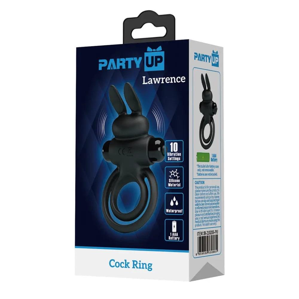 Party Up LAWRENCE Vibrating Cock Ring -  Vibrating Cock & Balls Ring Party Up Discreet Intimate Essentials.
