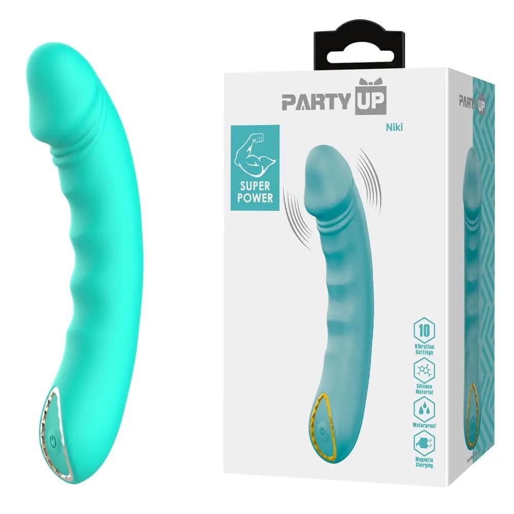 Party Up NIKI - Teal - Teal 15.4 cm USB Rechargeable Vibrator Party Up Discreet Intimate Essentials.