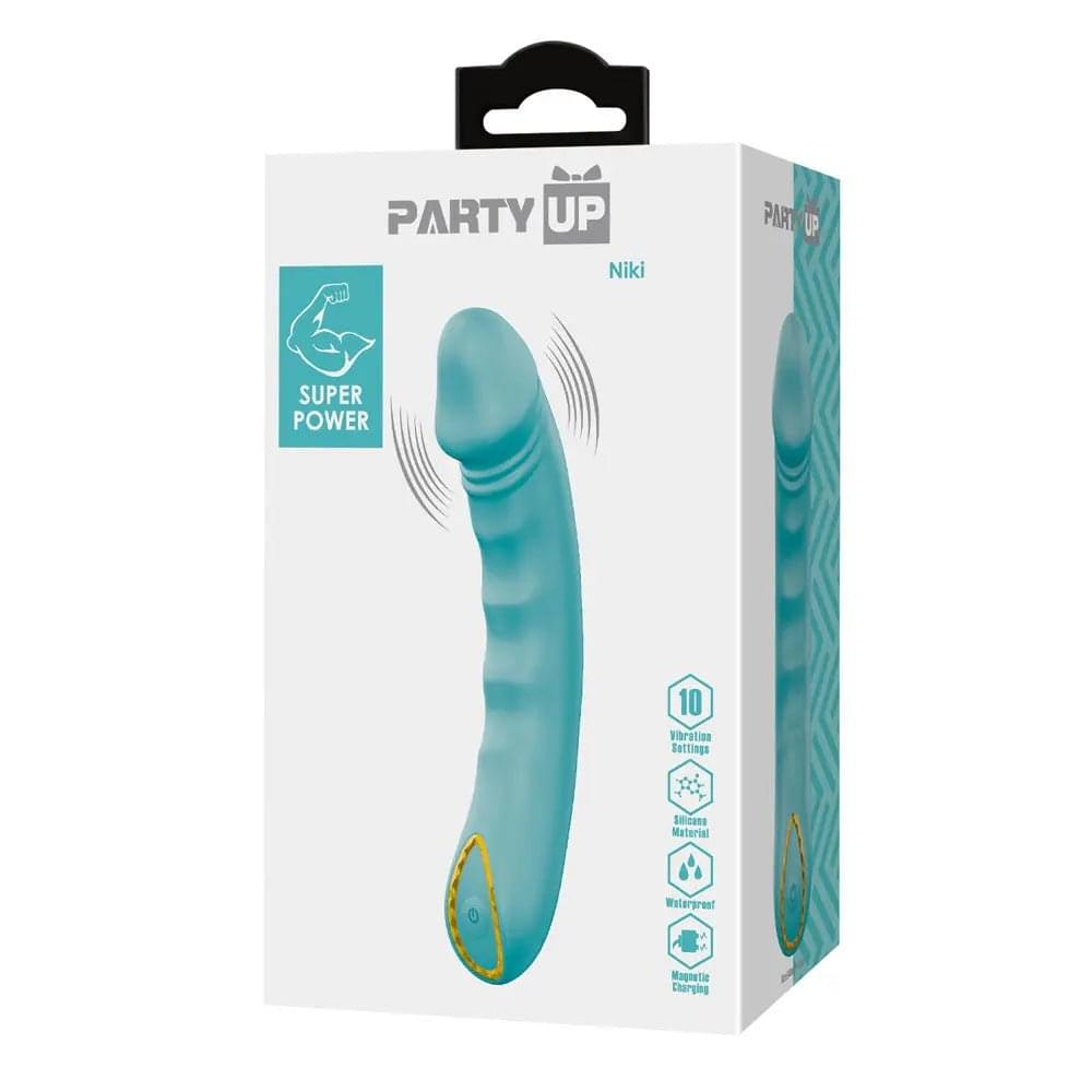Party Up NIKI - Teal - Teal 15.4 cm USB Rechargeable Vibrator Party Up Discreet Intimate Essentials.
