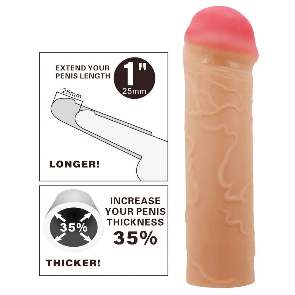 Party Up OSCAR 1 Inch Extender Sleeve -  1 Inch Penis Extender Sleeve Party Up Discreet Intimate Essentials.