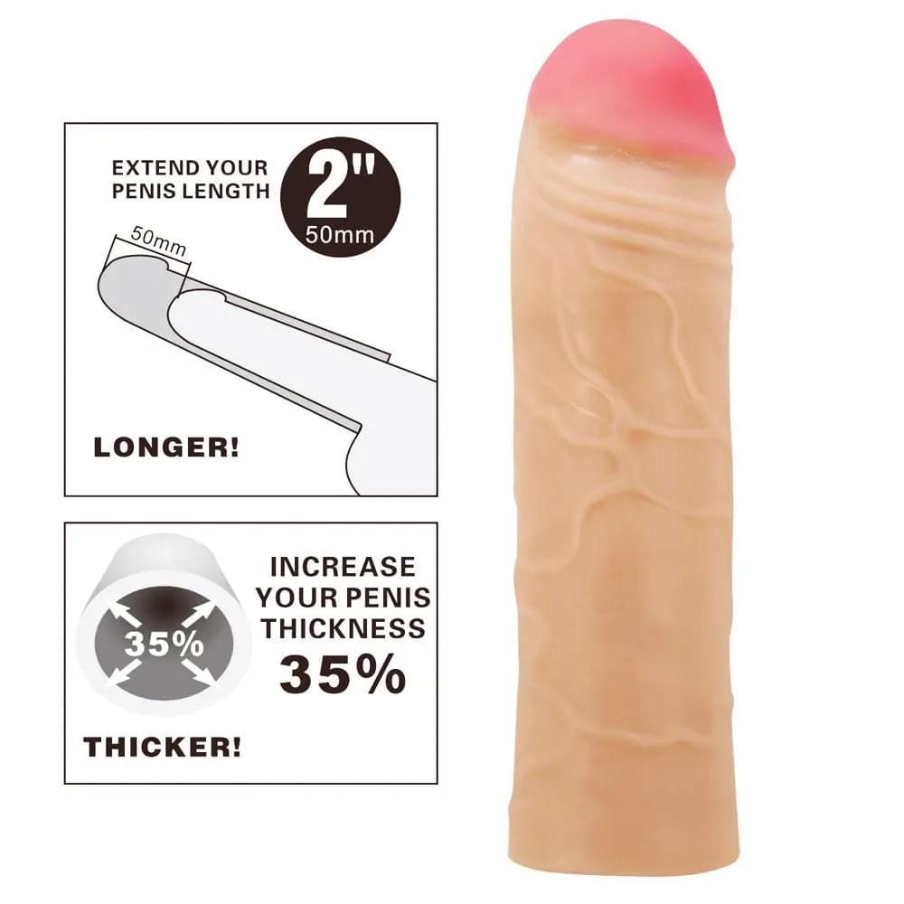 Party Up PARKER 2 Inch Extender Sleeve -  2 Inch Penis Extender Sleeve Party Up Discreet Intimate Essentials.