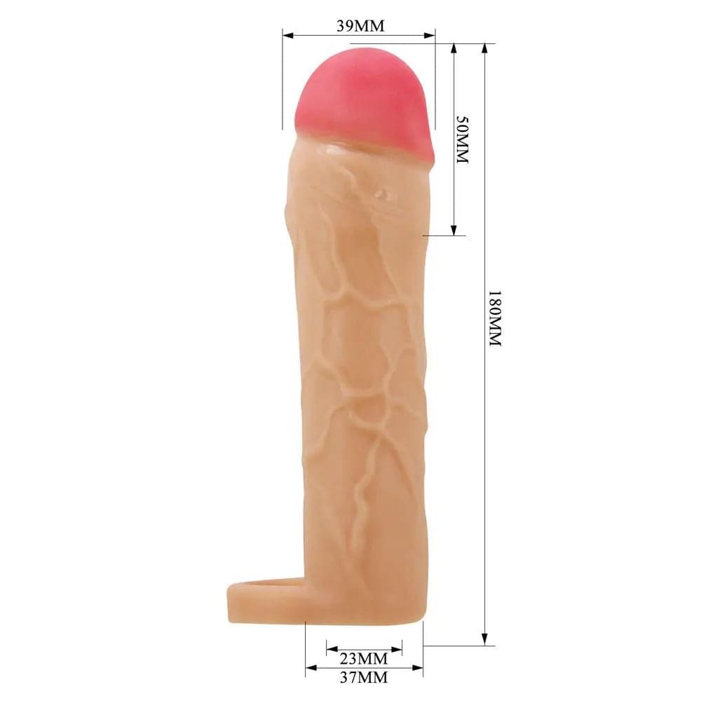 Party Up PATRICK 2 Inch Extender Sleeve -  2 Inch Penis Extender Sleeve with Ball Strap Party Up Discreet Intimate Essentials.